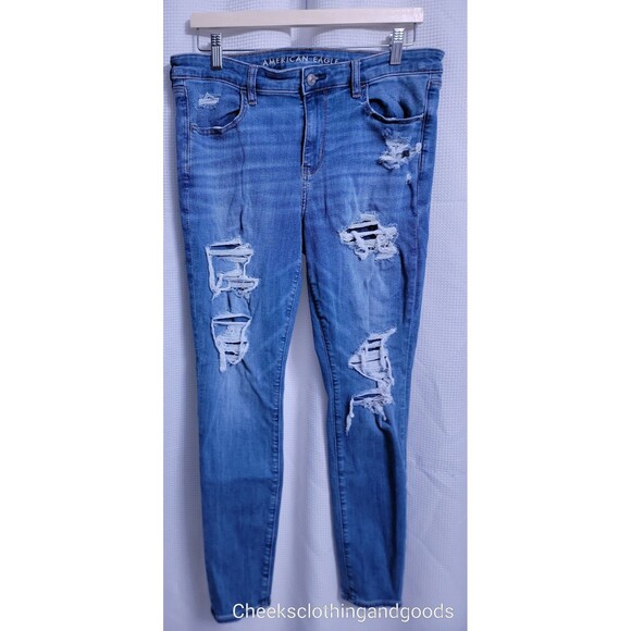 American Eagle Distressed Jegging Women's size 14 R - Picture 1 of 8